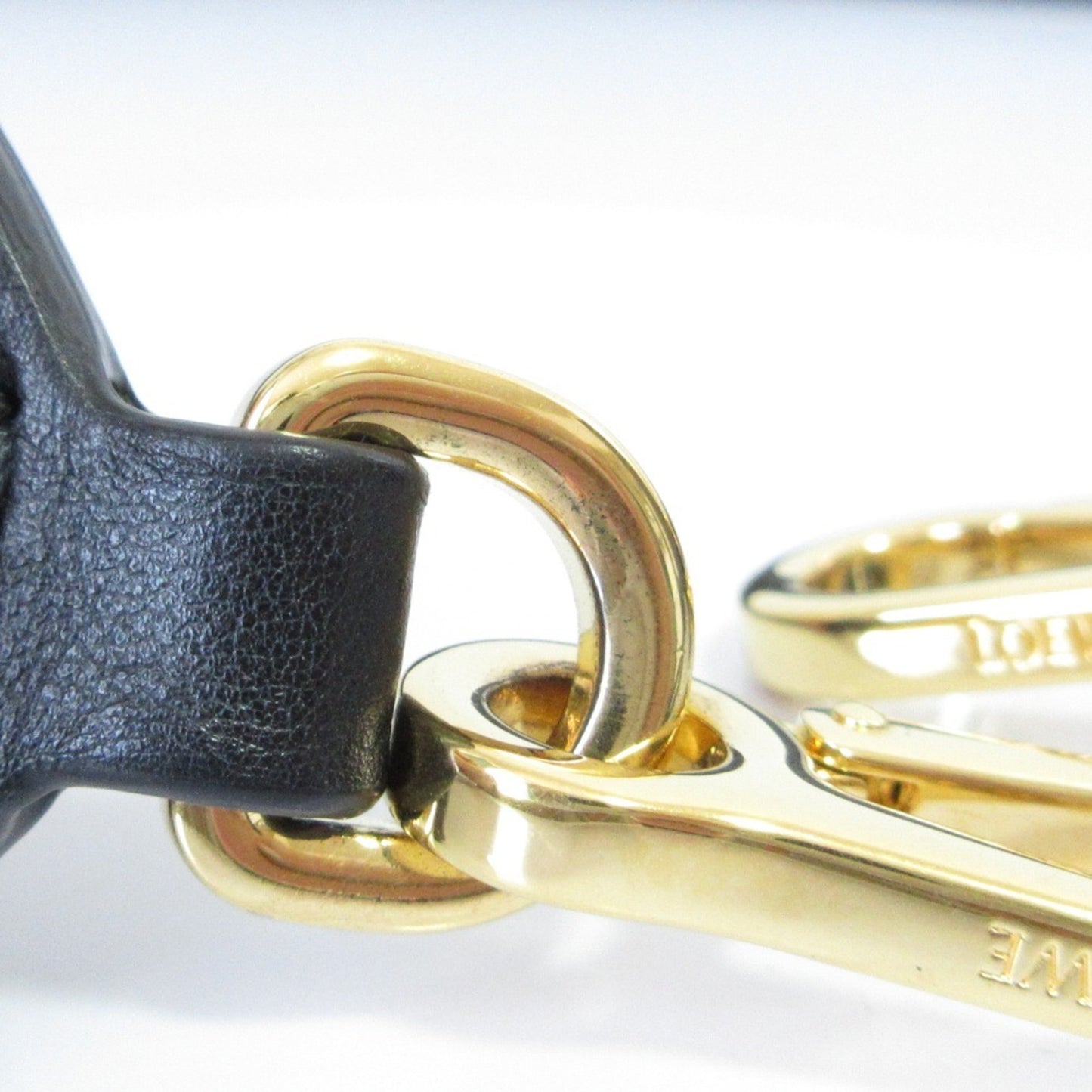 Loewe Anagram Logo Leather Shoulder Strap In Black