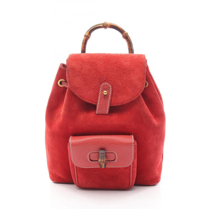 Gucci Bamboo Backpack Bag In Suede And Leather