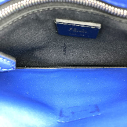 Fendi 7Va350 Vocabulary Clutch Bag Think Second Pouch Blue Leather