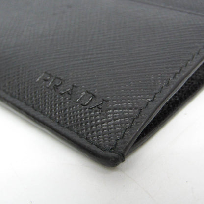 Prada Saffiano Leather Card Case Black