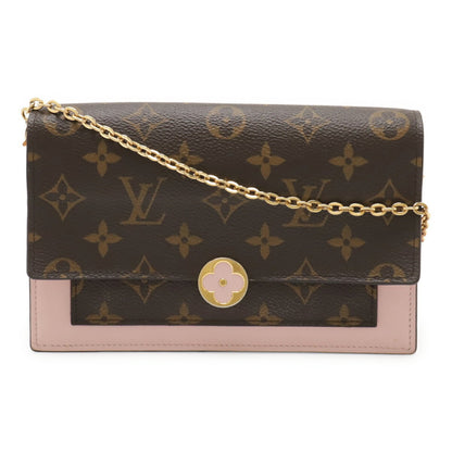Louis Vuitton Monogram Portefeuille Flore Chain Shoulder Bag/Clutch Bag Rose Ballerine M67405