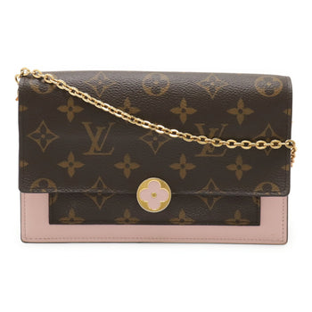 Louis Vuitton Monogram Portefeuille Flore Chain Shoulder Bag/Clutch Bag Rose Ballerine M67405