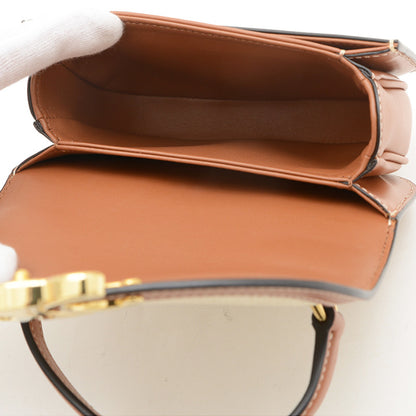 Celine Mini Busas Claire 2Way Bag Shoulder Canvas Natural Brown