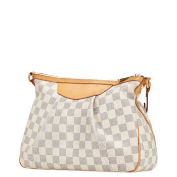 Louis Vuitton Damier Azur Syracuse Pm Crossbody Shoulder Bag N41113 White Leather