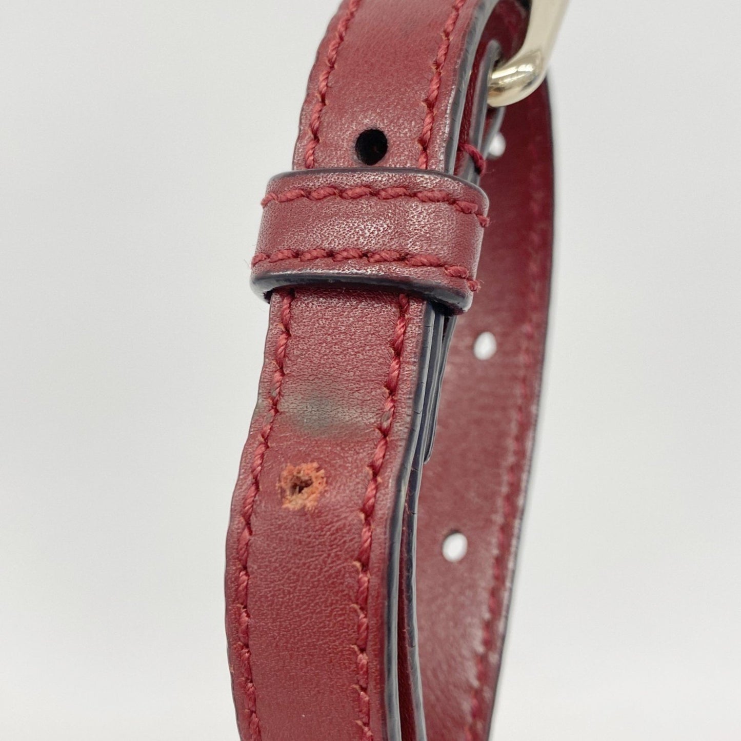 Gucci Micro Guccissima Handbag 449654 Leather Red Champagne