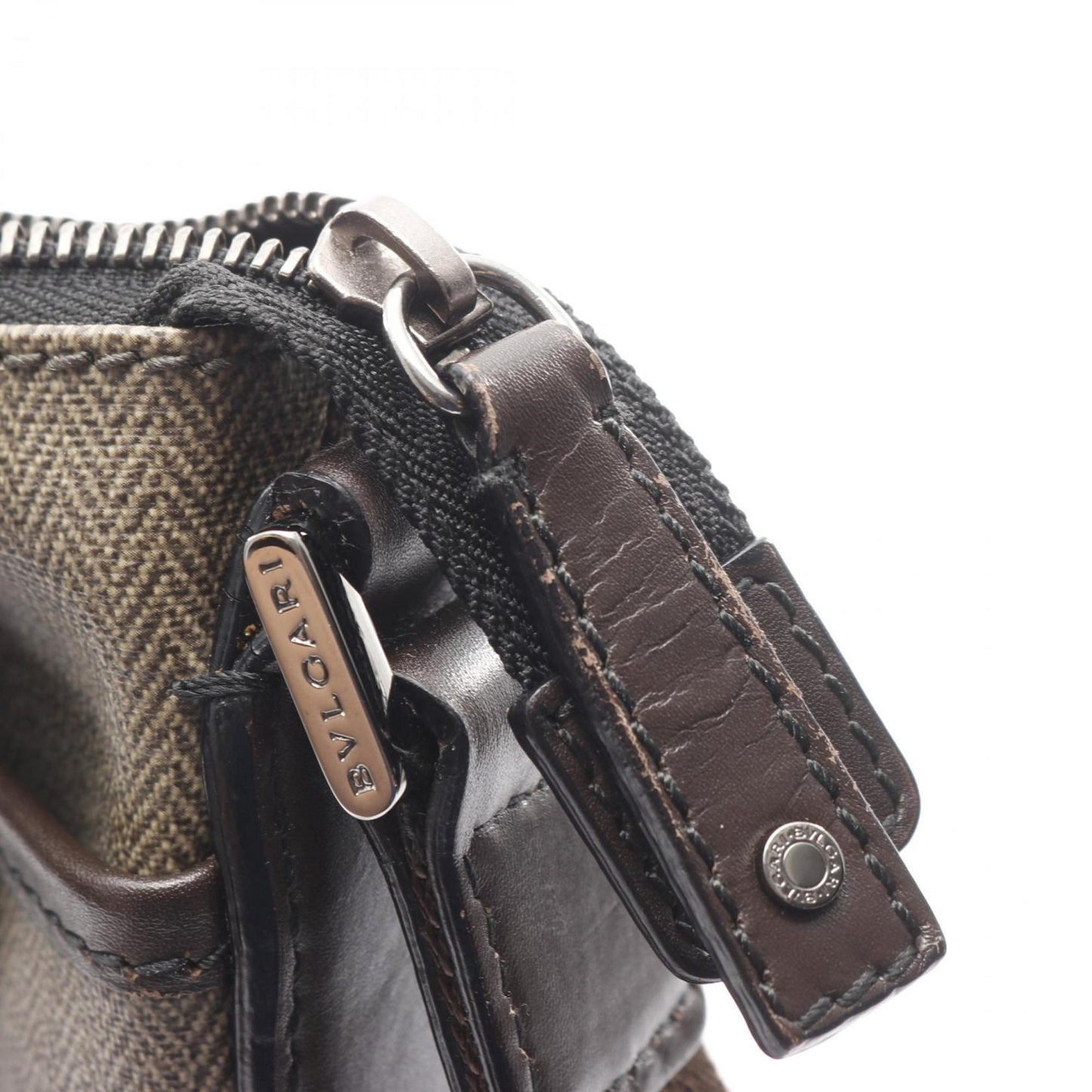 Bvlgari Weekend Shoulder Bag In Coated Canvas And Leather