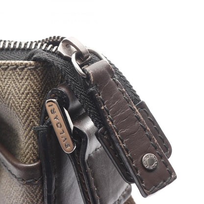 Bvlgari Weekend Shoulder Bag In Coated Canvas And Leather