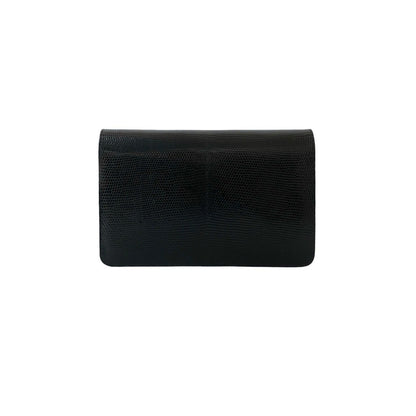Gucci Old Gucci Leather Genuine Chain Shoulder Bag Pochette Black 41510