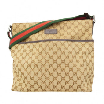 Gucci Gg Canvas Sherry Line Shoulder Bag 189751 Brown