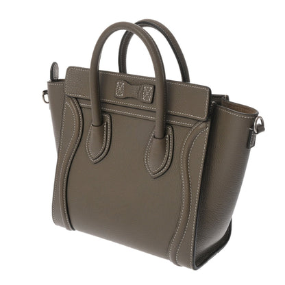 Pre-Owned Celine Luggage Nano Shopper In Greige Calfskin