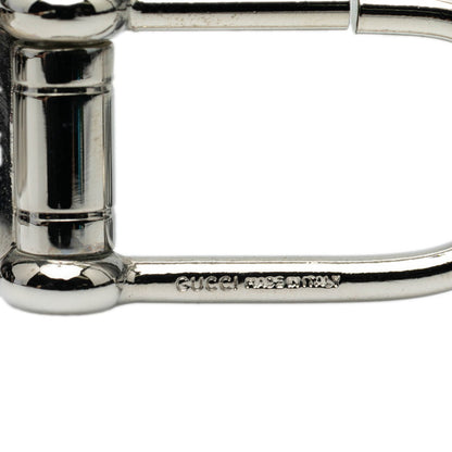 Gucci Logo Keychain Charm In Silver Metal