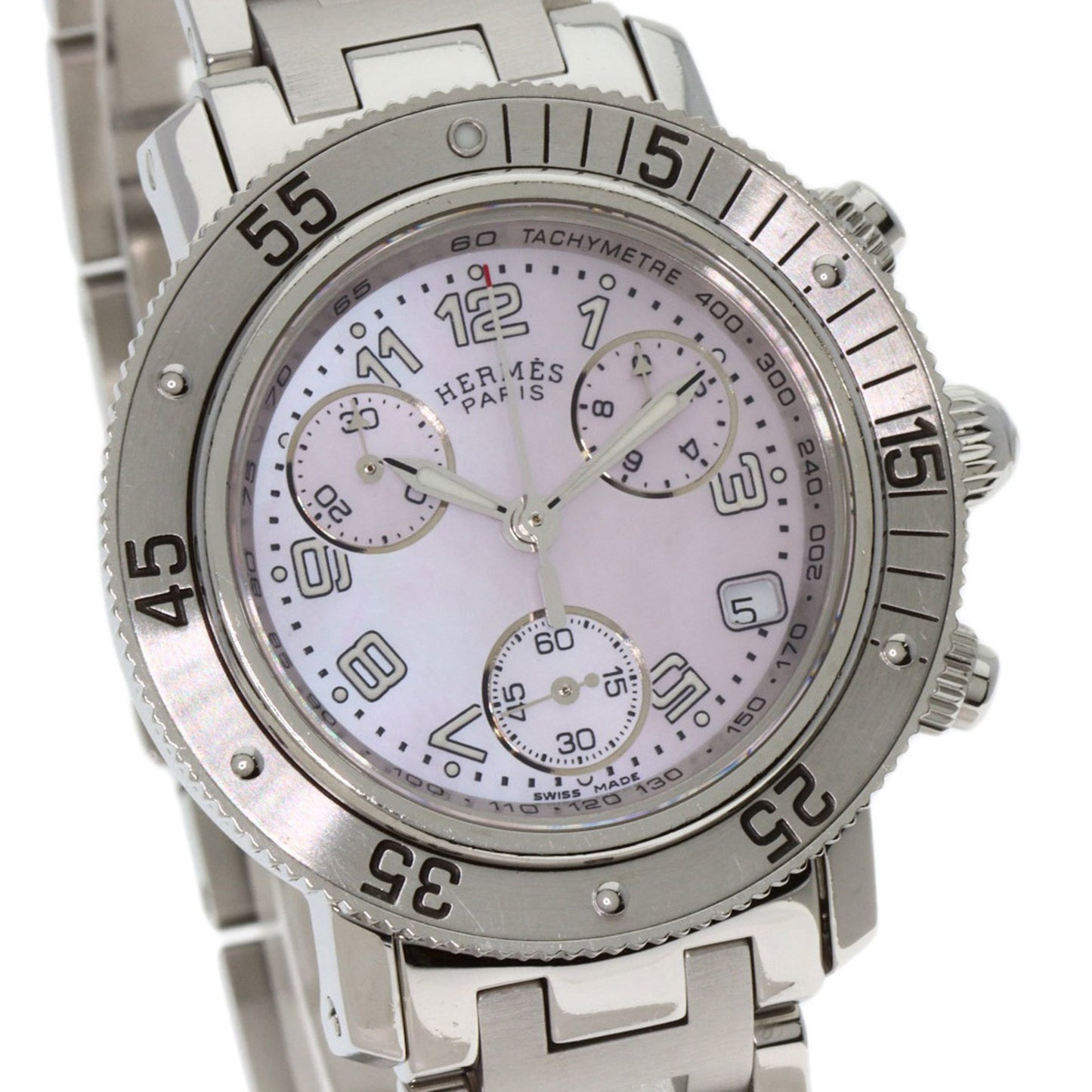 Herms Cl2.310 Clipper Diver Chronograph Watch With New Buckle