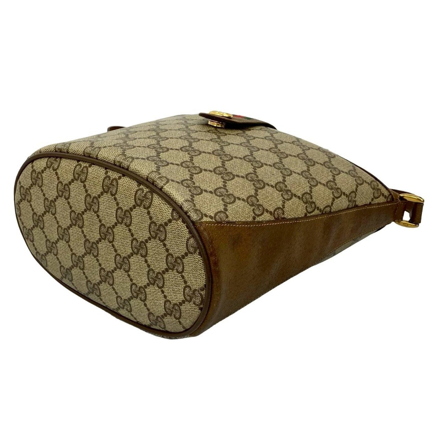 Gucci Old Gucci Vintage Sherry Line Gg Logo Hardware Leather Shoulder Bag Brown 96481