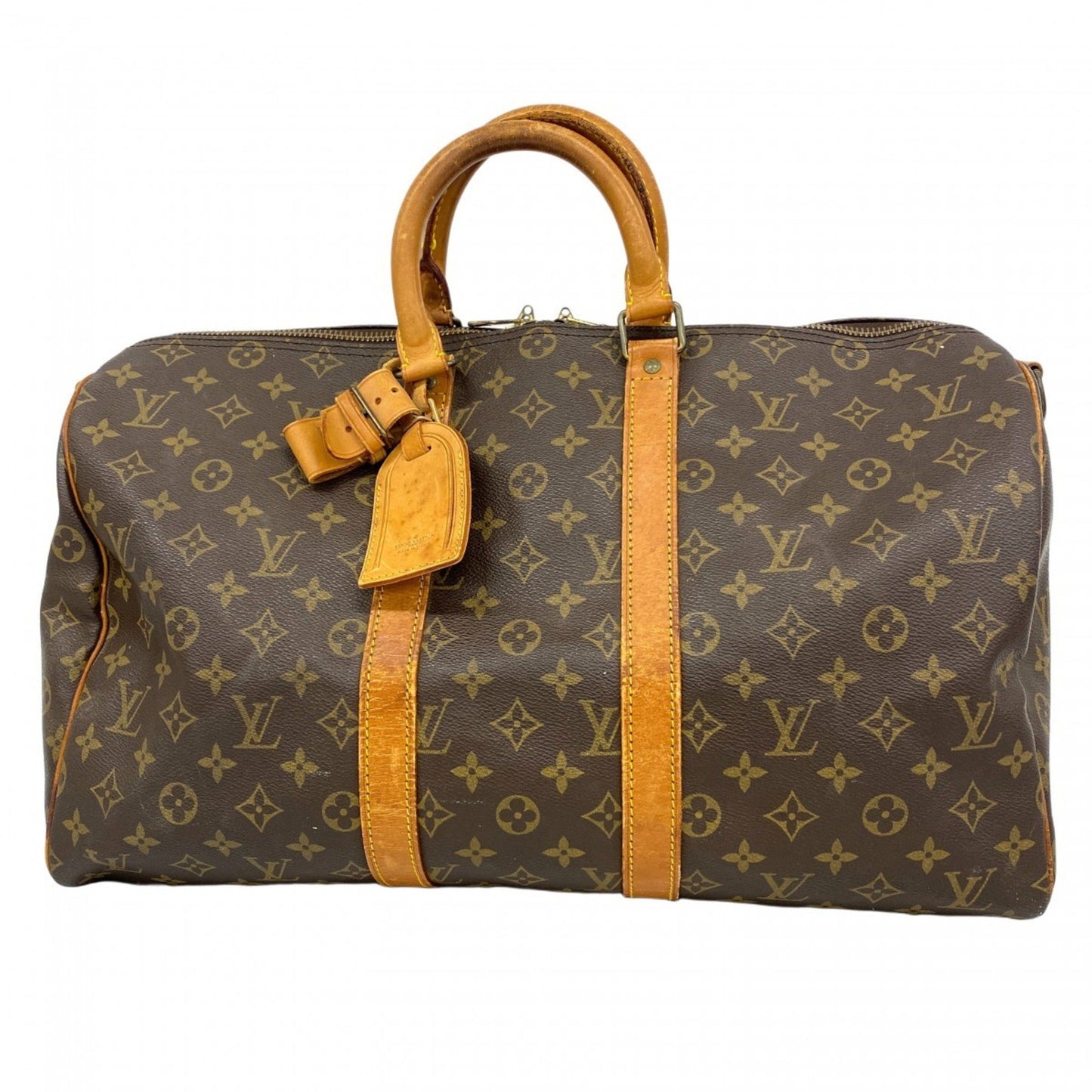 Louis Vuitton Monogram Keepall Bandouliere 45 Boston Bag M41418 Brown