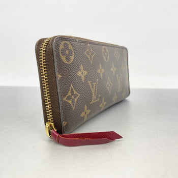 Louis Vuitton Monogram Portefeuille Clemence Long Wallet M60742 Brown Fuchsia