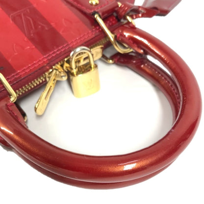 Louis Vuitton M91593 Vernis Rayeur Stripe Alma Bb 2-Way Shoulder Bag/Handbag In Patent Leather