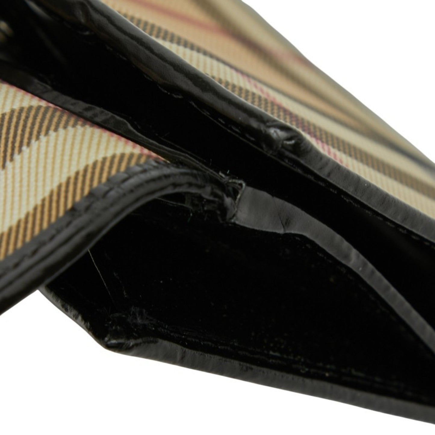 Burberry Nova Check Bifold Wallet In Beige And Black Leather