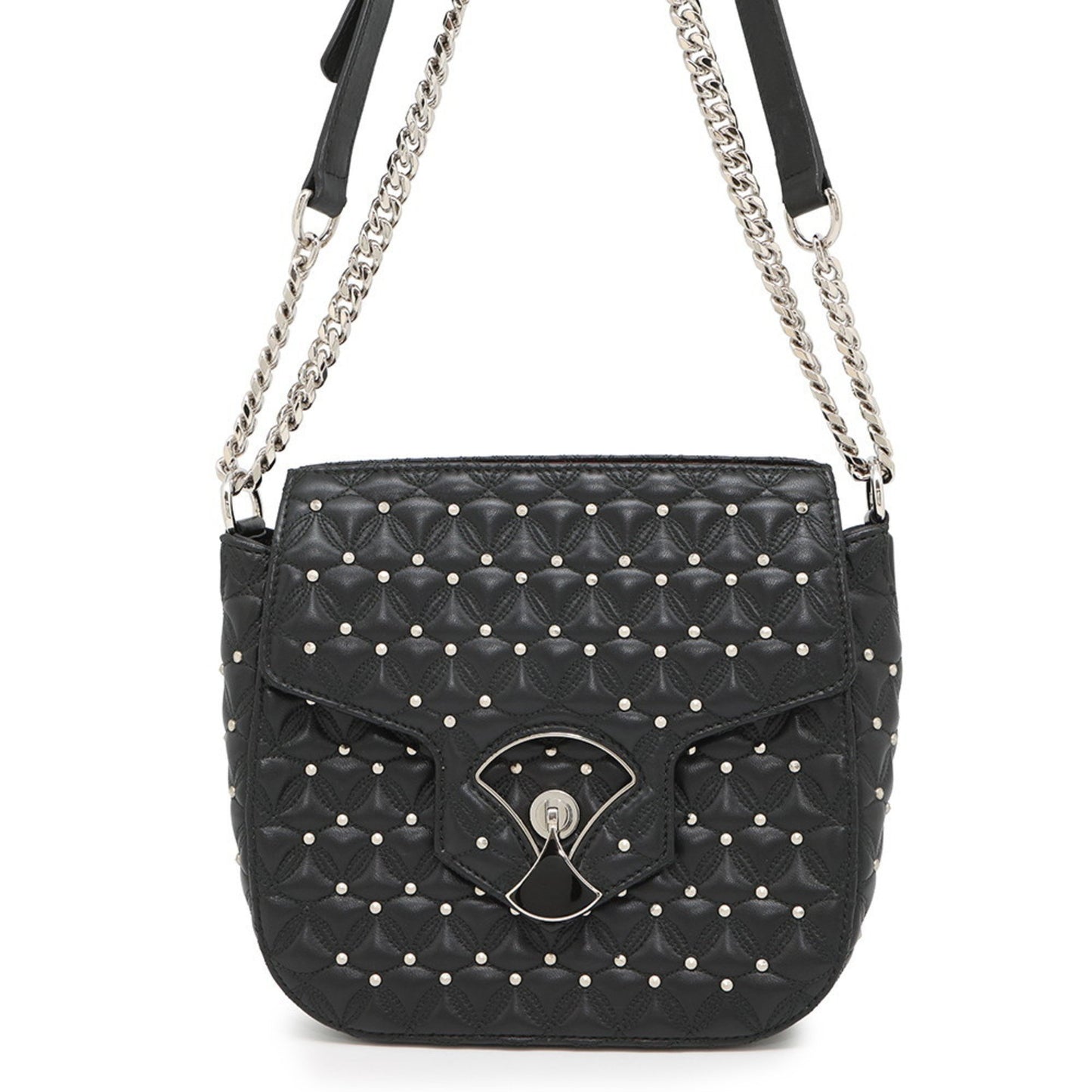 Bvlgari Chain Shoulder Bag Diva Dream Leather Black