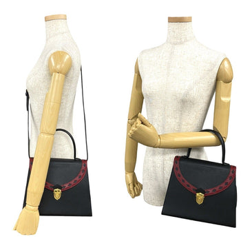 Yves Saint Laurent Ysl Cutout Perforated Leather 2-Way Handbag/Shoulder Bag