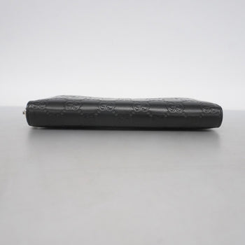 Gucci Long Wallet Guccissima 473928 Leather Black