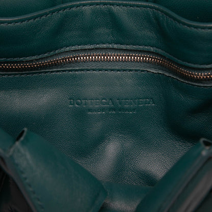 Bottega Veneta Intrecciato Padette Cassette Shoulder Bag In Green Leather