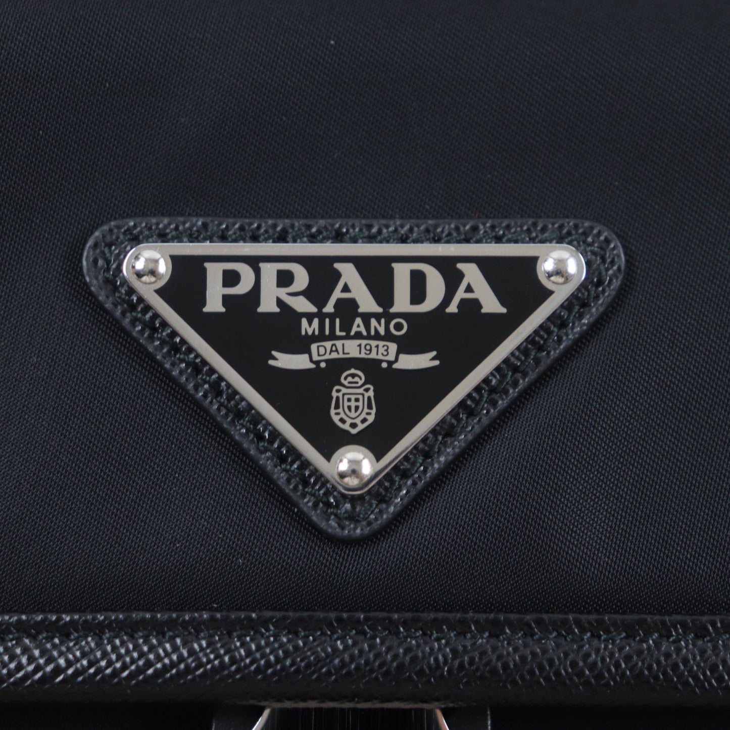 Prada 2Vh133 Re-Nylon Saffiano Leather Shoulder Bag With Triangle Logo And Plaque
