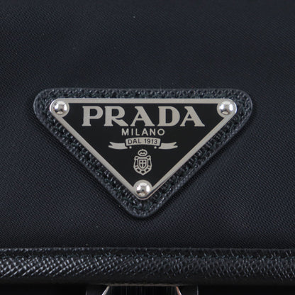Prada 2Vh133 Re-Nylon Saffiano Leather Shoulder Bag With Triangle Logo And Plaque