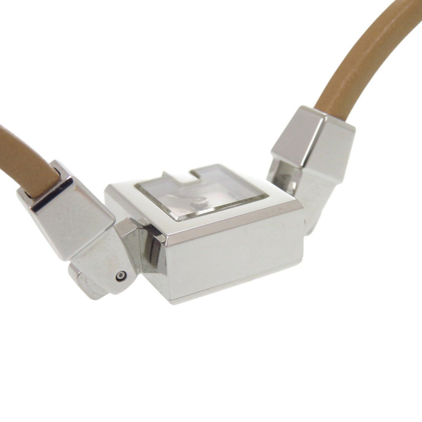 Like New Gucci 102 Stainless Steel Leather Watch With Shell Dial And Brown Quartz Movement