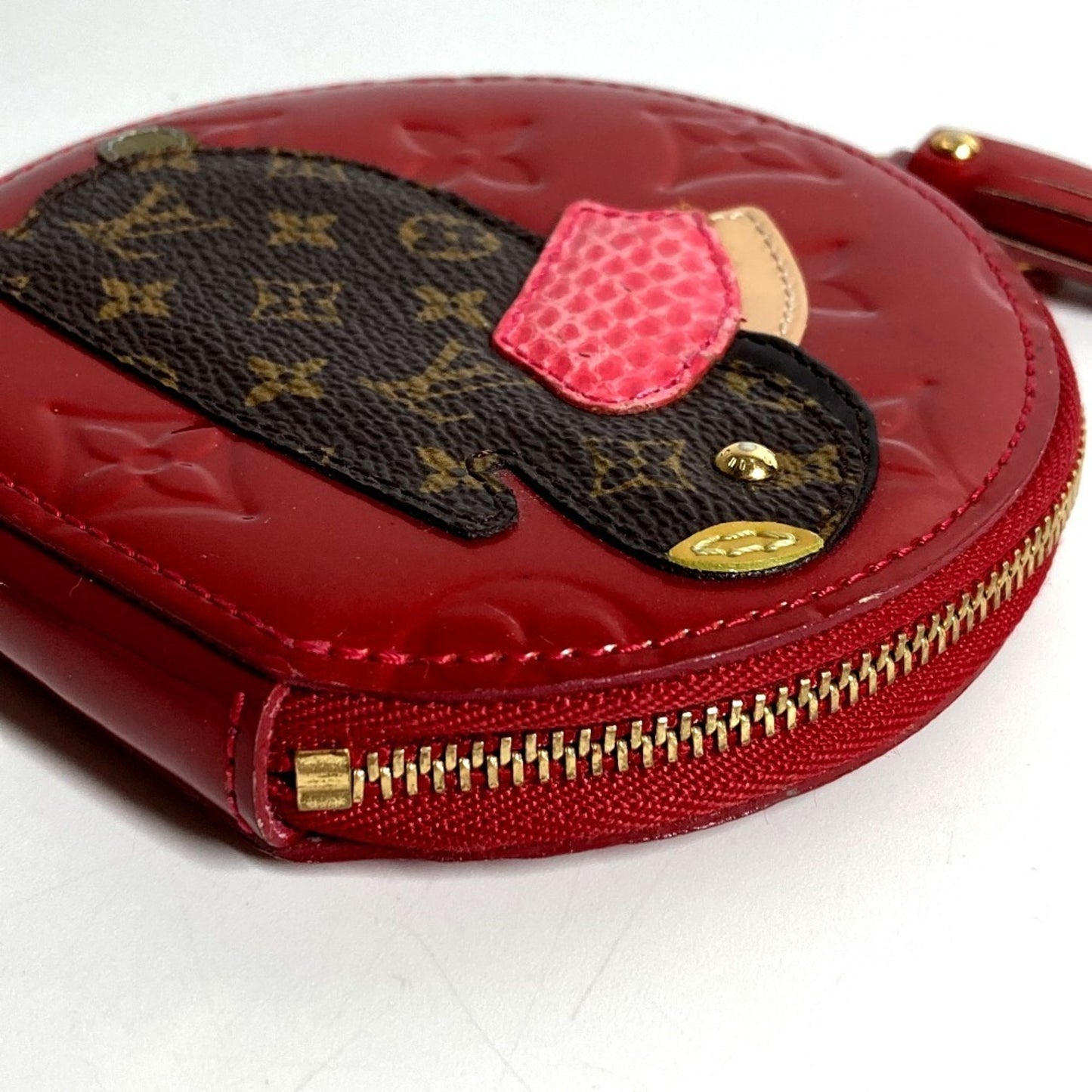 Louis Vuitton M91389 Monogram Vernis Porte-Monnaie Lapin Rabbit Animal Coin Purse Wallet Chain