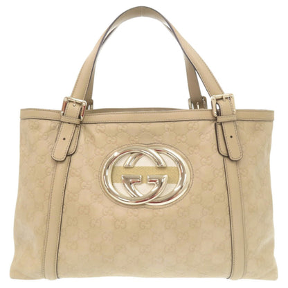 Gucci Guccissima Gg Logo 162094 Leather Beige Tote Bag Handbag 0245 Gucci