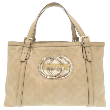 Gucci Guccissima Gg Logo 162094 Leather Beige Tote Bag Handbag 0245 Gucci