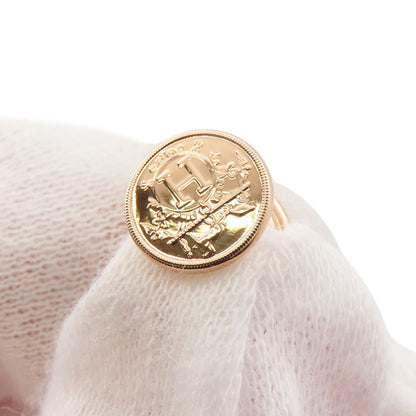 Hermes Ex Libris Earrings 18Kpg Hermes