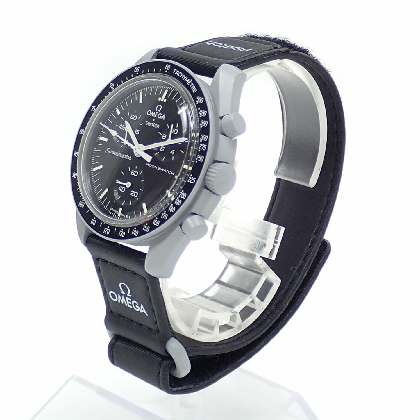 Omega X Swatch Mission To The Moon Men'S Quartz Watch With Bioceramic And Nylon Strap