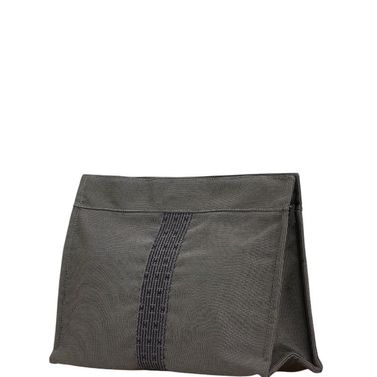 Herms Air Line Second Pouch Mm Gray Black Canvas