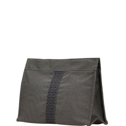Herms Air Line Second Pouch Mm Gray Black Canvas