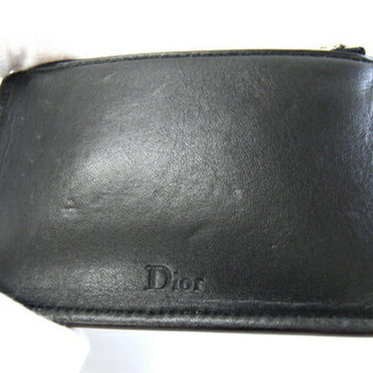 Christian Dior Dior Coin Case Blue White Leather Mini Pouch Purse Beads