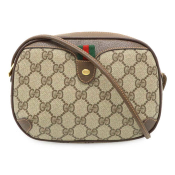 Gucci Old Gucci Sherry Line Pochette Shoulder Bag Pvc Leather Beige Brown 89.02.066