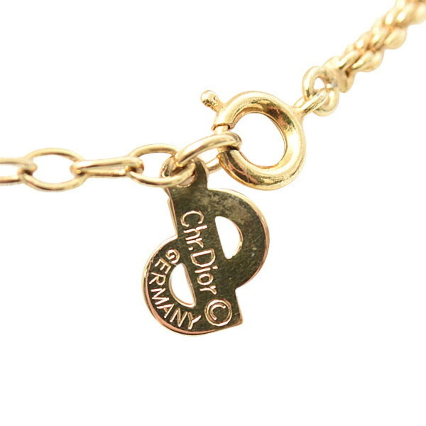 Christian Dior Women'S Necklace With Plate Chain Pendant