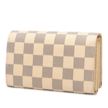 Louis Vuitton Damier Azur Portefeuille Tresor Bifold Wallet N61744 White