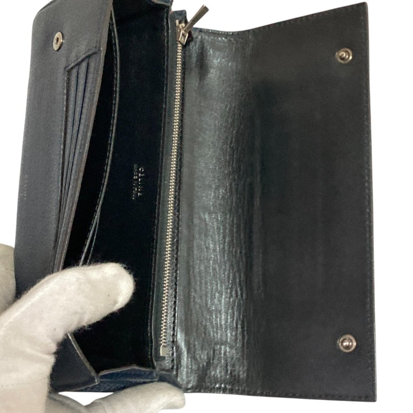 Celine Flap Leather Long Wallet