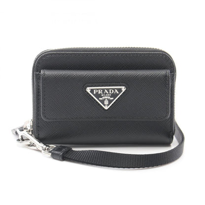 Prada Saffiano Triang Wallet/Coin Case Wallet Saffiano Leather