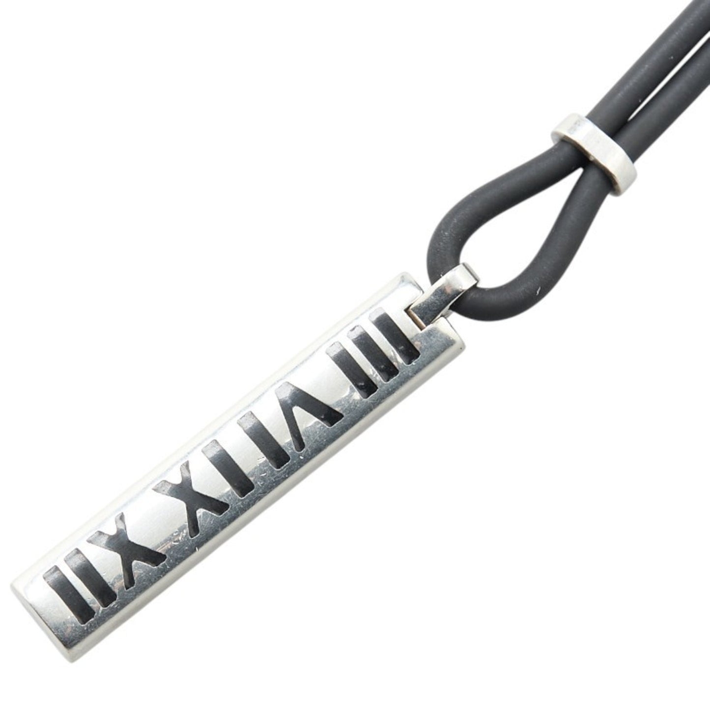 Tiffany Atlas Necklace Silver Black Sv925 Rubber