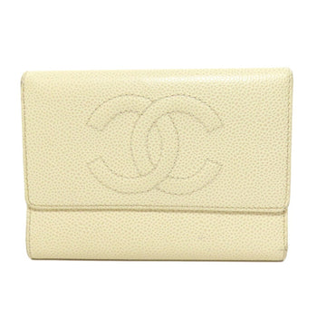 Chanel Coco Mark Bi-Fold Wallet Grained Calfskin