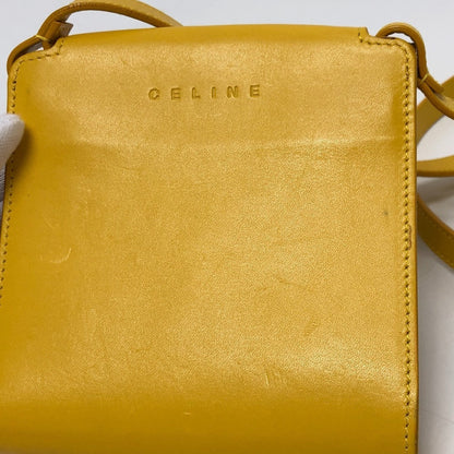 Celine Flower Pochette Shoulder Bag Leather Canvas