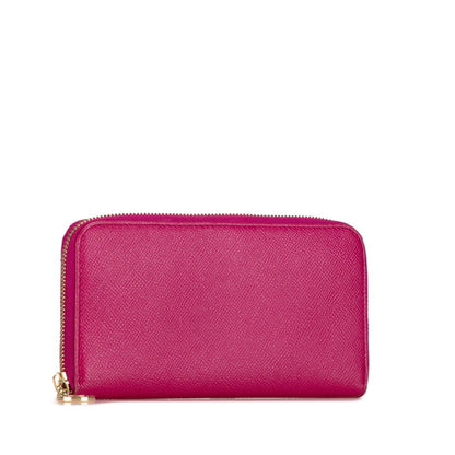 Bvlgari Round Long Wallet 280567 Pink Leather