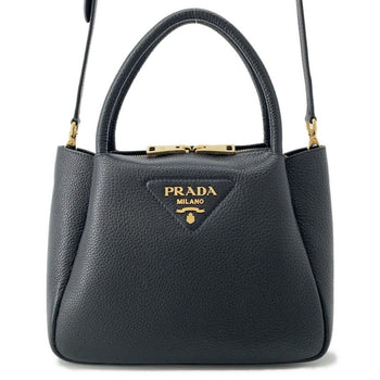 Prada Small Vitello Dino Leather Handbag 1Bc145 Prada 2-Way Shoulder Bag Black