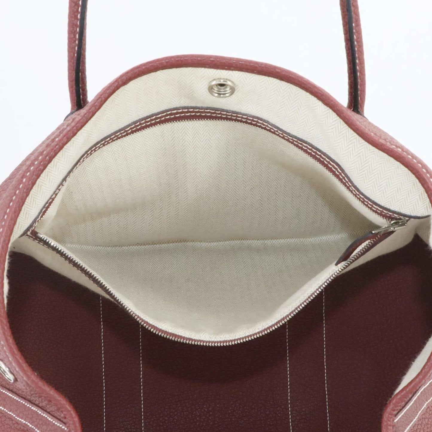 Hermes Herms Garden Party 36 Pm Tote Bag In Negonda Rouge H With Silver Hardware