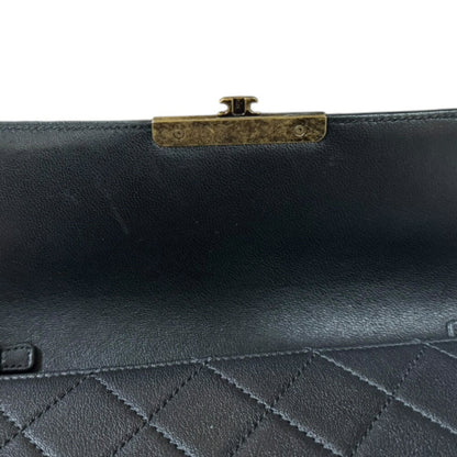 Chanel Matelasse Shoulder Bag Leather Black