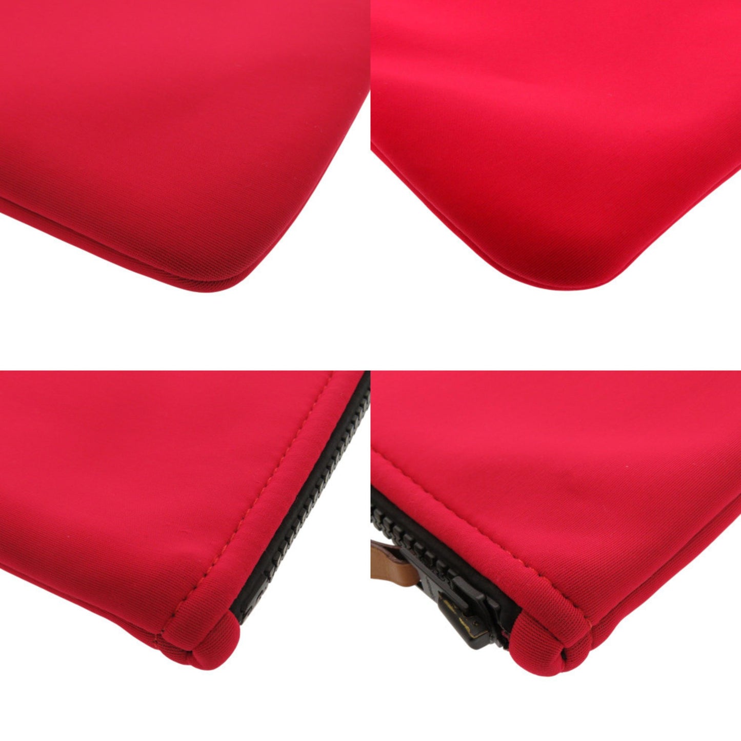 Unused Herms Neoban Pm Polyamide Elastane Rouge Kazak Pouch Bag Red Zee5 Hermes