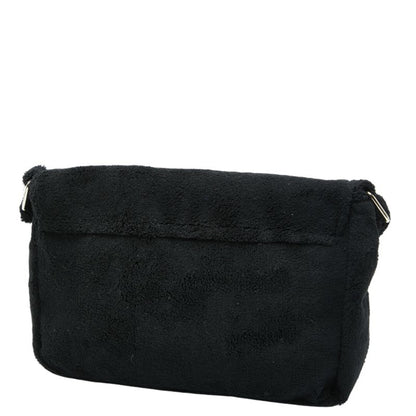 Chanel Coco Mark Novelty Crossbody Shoulder Bag In Black And White With Pile